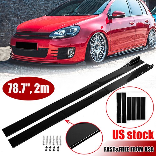Glossy black car side - glossy, 78.7''