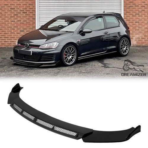 Glossy black front bumper lip - black,