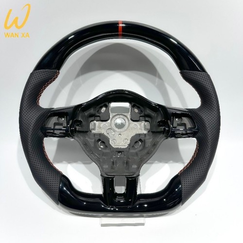 Custom piano black leather car - black,