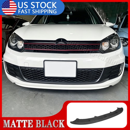 Matte black front bumper lip - black,